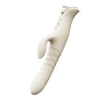 Смарт пульсатор-кролик с вибрацией Zalo Mose 2 Ivory White, подогрев до 42 &deg;C, кристалл Swarovski SX2689 фото