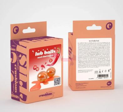 Бразильські вибухові кульки для масажу Crushious Lub Balls Ouch That Burns! розігрівають, 2 шт CR151741 фото