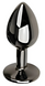Анальна пробка з кристалом EGZO Dark Gray Round Plug Red, size S MDSR-03S фото 3