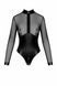 Боди Noir Handmade F321 Edge wetlook and mesh body with rings - S SX0357 фото 7
