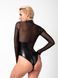 Боди Noir Handmade F321 Edge wetlook and mesh body with rings - S SX0357 фото 4