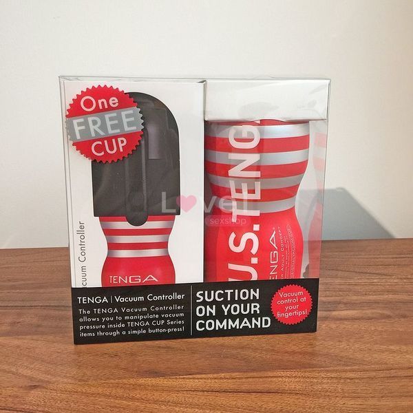 Вакуумная насадка Tenga Vacuum Controller с мастурбатором US Deep Throat Cup, единственный сосущий TVC-001S фото