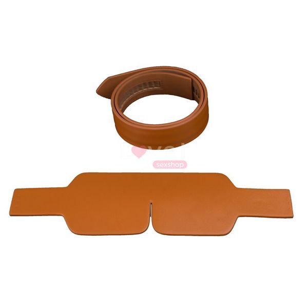 Маска на очі LOCKINK Blindfold Kit, коричнева, натуральна шкіра, регульований обсяг SX0832 фото