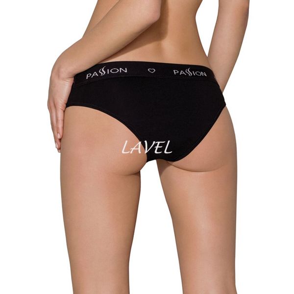 Трусики з широкою гумкою і мереживом Passion PS001 PANTIES M, black SO4160 фото