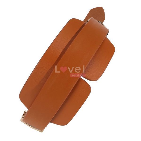 Маска на очі LOCKINK Blindfold Kit, коричнева, натуральна шкіра, регульований обсяг SX0832 фото