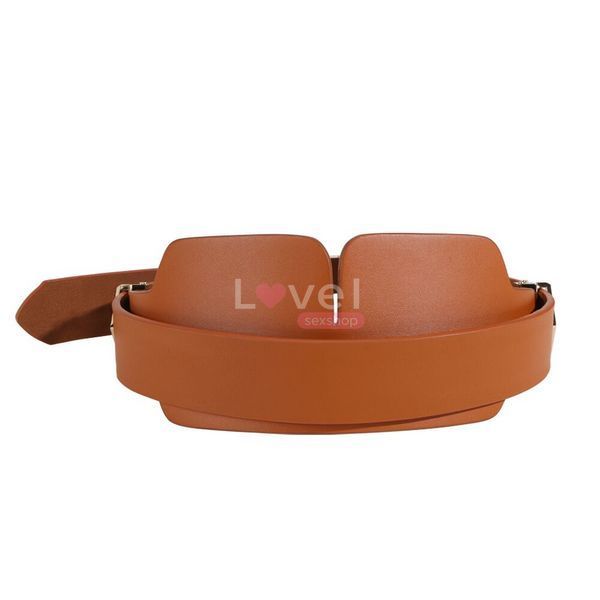 Маска на очі LOCKINK Blindfold Kit, коричнева, натуральна шкіра, регульований обсяг SX0832 фото