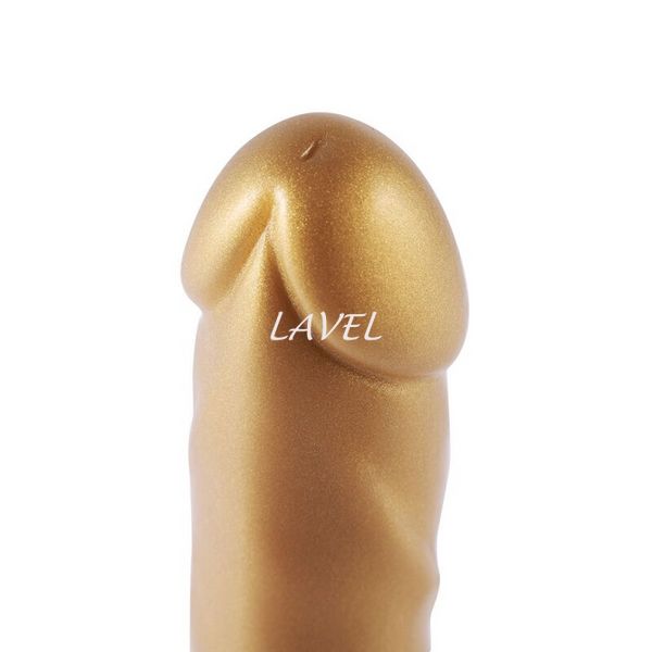 Золотий фалоімітатор Hismith 6.8″ Golden Silicone Dildo, система KlicLok SO6202 фото