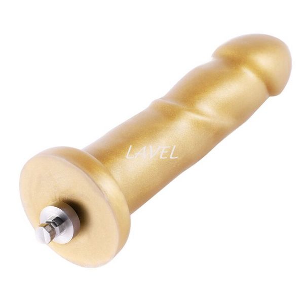 Золотой фаллоимитатор Hismith 6.8″ Golden Silicone Dildo, система KlicLok SO6202 фото