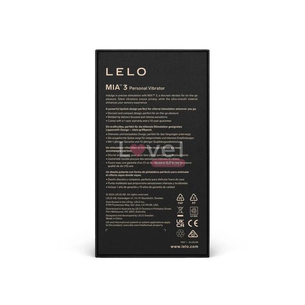 Шикарная вибропуля LELO Mia 3 Black SX2555 фото