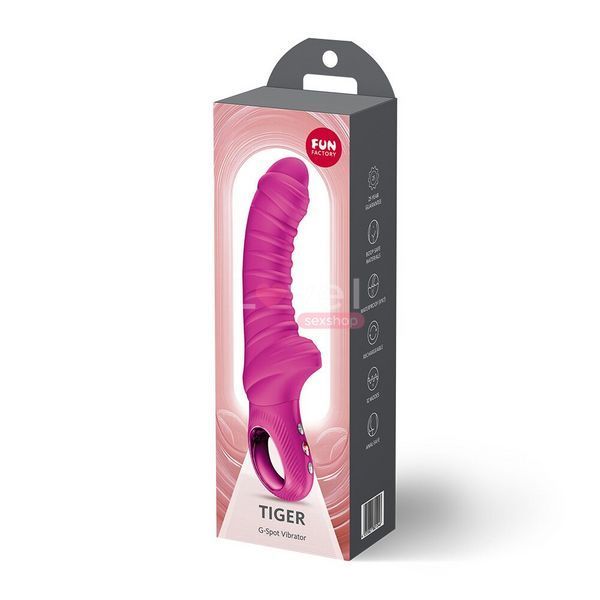 Вібратор для точки G Fun Factory TIGER Magenta, ребристий, підходить для анальної стимуляції SX4306 фото