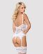 Сатиновий мереживний корсет Obsessive 810-COR-2 babydoll & thong S/M, білий, корсет, танга SO7158 фото 2