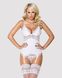 Сатиновый кружевной корсет Obsessive 810-COR-2 babydoll & thong S/M, белый, корсет, танга SO7158 фото 1