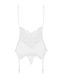 Сатиновий мереживний корсет Obsessive 810-COR-2 babydoll & thong S/M, білий, корсет, танга SO7158 фото 6