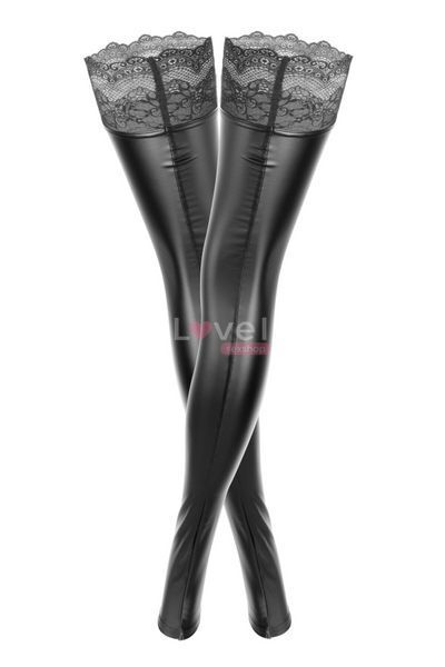 Чулки с мокрым эффектом Noir Handmade F135 Powerwetlook stockings, S, без мысков SX0017 фото