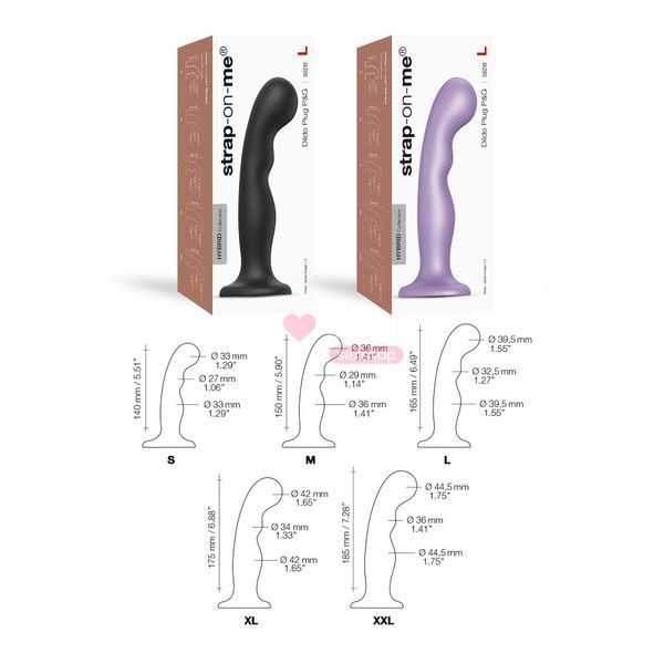 Насадка для страпона Strap-On-Me Dildo Plug P&G Black L SO9003 фото
