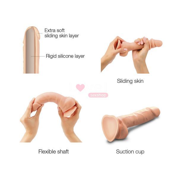 Реалистичный фаллоимитатор Strap-On-Me Sliding Skin Realistic Dildo Vanille L, эффект подвижной кожи SO6261 фото