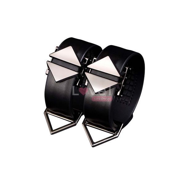 Набір фіксаторів для рук та ніг LOCKINK Hogtie Set, чорний, ремені з натуральної шкіри SX0841 фото