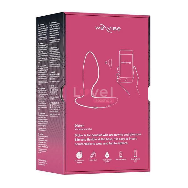 Анальна смарт-вібропробка We-Vibe Ditto+ Cosmic Pink, 10 режимів, пульт ДК SX0519 фото
