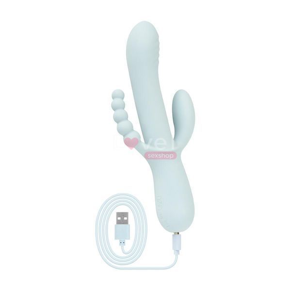 Вібратор-кролик Good Vibes Only - SAGE Triple Stimulation Vibe Soft Silicone - Blue SX3074 фото