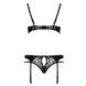 Комплект білизни Passion PAULINE SET S/M, black, стрепи, ліф, стрінги і пояс для панчох EL15805 фото 7