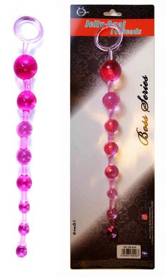Анальне намисто BOSS - Jelly Anal 10 Beads Pink BS6700084 фото