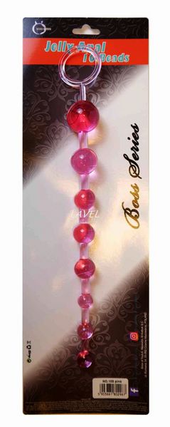 Анальне намисто BOSS - Jelly Anal 10 Beads Pink BS6700084 фото