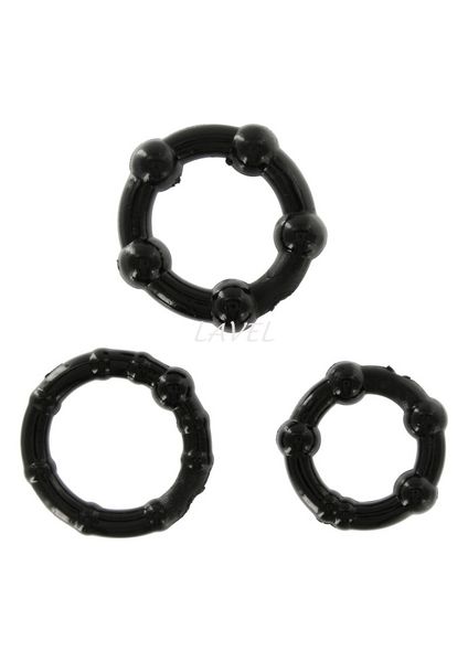 Ерекційні кільця - STAY HARD-Three Rings BLACK 35500-BLACK фото
