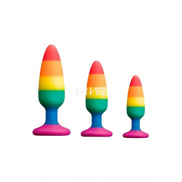 Силиконовая анальная пробка Wooomy Hiperloo Silicone Rainbow Plug S, диаметр 2,4 см, длина 9 см SO7424 фото