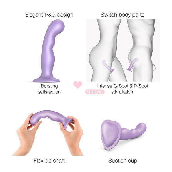 Насадка для страпона Strap-On-Me Dildo Plug P&G Lilas Metallic L SO9004 фото