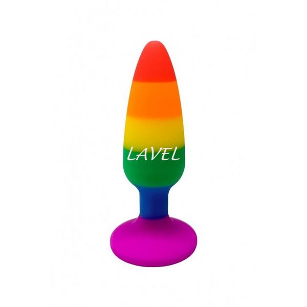 Силиконовая анальная пробка Wooomy Hiperloo Silicone Rainbow Plug S, диаметр 2,4 см, длина 9 см SO7424 фото