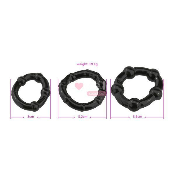 Набор эрекционных колец STAY HARD, 3 размера, BLACK 35500-BLACK фото