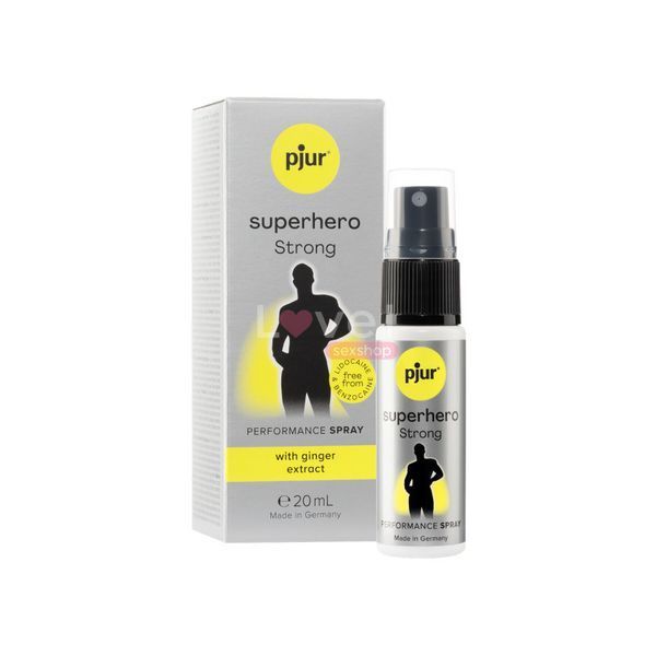Пролонгувальний спрей pjur Superhero Strong Spray 20 ml, з екстрактом імбиру, всотується в шкіру PJ12920 фото