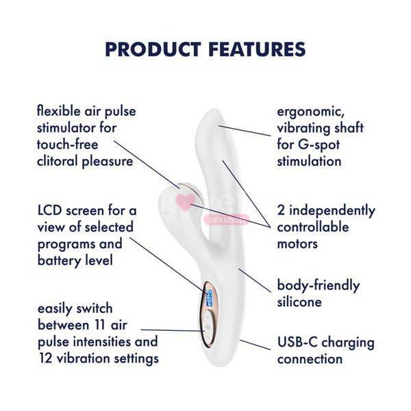 Вакуумний вібратор-кролик Satisfyer Pro+ G-Spot Generation 2 White SX4315 фото