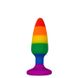 Силиконовая анальная пробка Wooomy Hiperloo Silicone Rainbow Plug S, диаметр 2,4 см, длина 9 см SO7424 фото 1