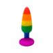 Силиконовая анальная пробка Wooomy Hiperloo Silicone Rainbow Plug S, диаметр 2,4 см, длина 9 см SO7424 фото 2