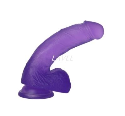 Фаллоимитатор с мошонкой - Jelly Studs Crystal Dildo Medium, Violet 6452LVTOY199 фото