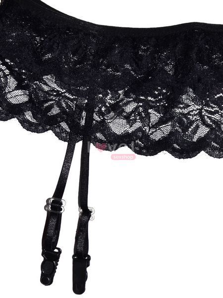 Пояс для панчох Floral Lace, розмір XS/S, чорний 11946 фото