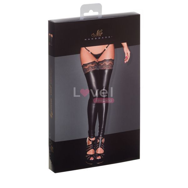 Чулки с мокрым эффектом Noir Handmade F135 Powerwetlook stockings, L, без мысков SX0019 фото