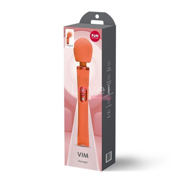 Вібромасажер Fun Factory VIM Vibrating Wand Orange, суперпотужний та легкий, до 6 годин роботи SX3661 фото