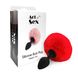 Силиконовая анальная пробка М Art of Sex - Silicone Bunny Tails Butt plug Red, диаметр 3,5 см SO6964 фото 3