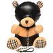 Плюшевый мишка HOODED Teddy Bear БДСМ в кожаном капюшоне с поводком, 23x16x12 см. SO9815 фото 1