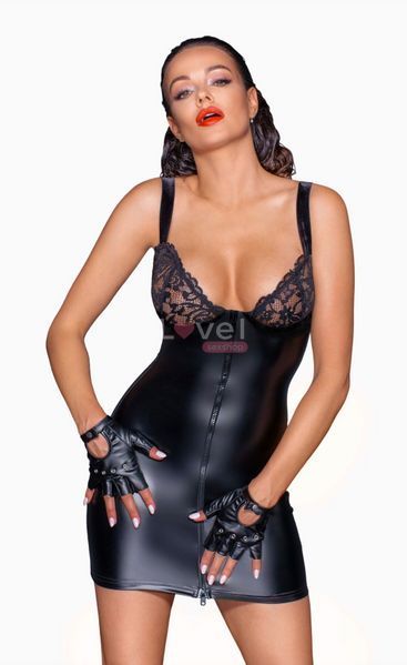 Сукня з мокрим ефектом Noir Handmade F254 Powerwetlook mini-dress, XXL SX0169 фото