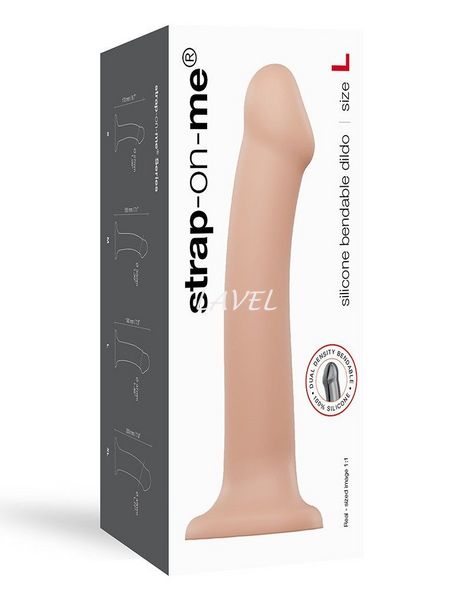 Насадка для страпона Strap-On-Me Dual Density Dildo Flesh L, диаметр 3,7см, двухслойная, гибкая SO2355 фото