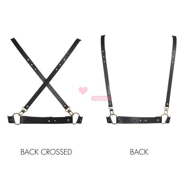 Портупея Bijoux Indiscrets MAZE - X Harness Black, екошкіра SO2676 фото