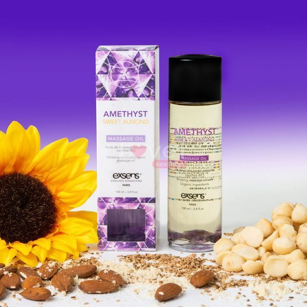 Массажное масло EXSENS Amethyst Sweet Almond (расслабляющее с аметистом) 100мл, натуральное SO2371 фото