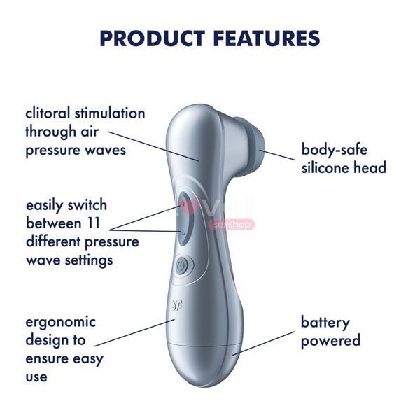 Вакуумний кліторальний стимулятор Satisfyer Pro 2 Generation 2 Battery Series Light Blue SX3837 фото
