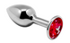 Металлическая анальная пробка с кристаллом Alive Mini Metal Butt Plug Red M SO5999 фото 1