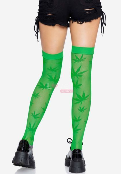 Чулки с рисунком Leg Avenue 420 Net thigh highs Green SO9160 фото
