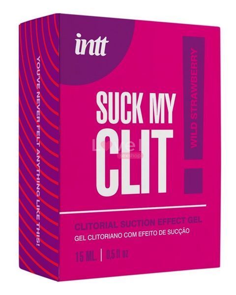 Смоктайзер для клитора Intt Suck My Clit Wild Strawberry (15 мл), клубника, гель с эффектом посасывания SX4002 фото