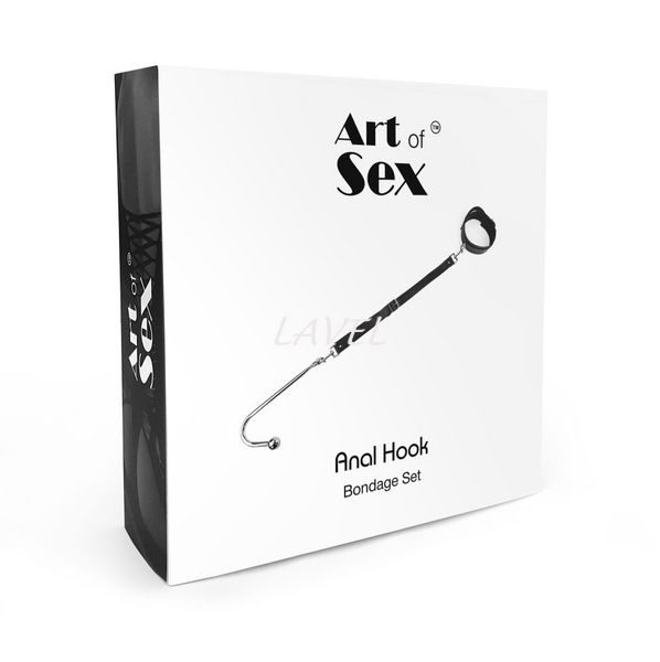 Анальный крюк 3 с ошейником из натуральной кожи Art of Sex - Anal hook, Черный SO7738 фото